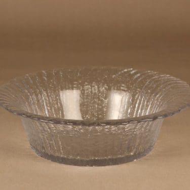 Riihimäen lasi Tupru hedelmäkulho, kirkas, suunnittelija Nanny Still,