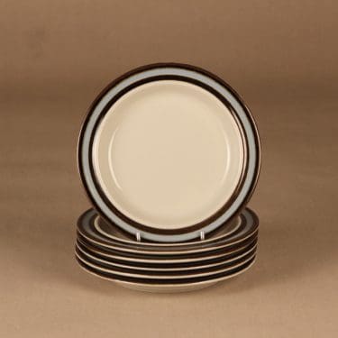 Arabia Suvanto lautanen, 17.5 cm, 6 kpl, suunnittelija Ulla Procope, 17.5 cm, raitakoriste