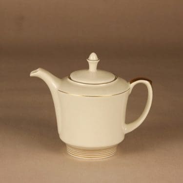 Arabia Raitakulta kahvikaadin, kulta, suunnittelija Greta-Lisa Jäderholm-Snellman, art deco, raita