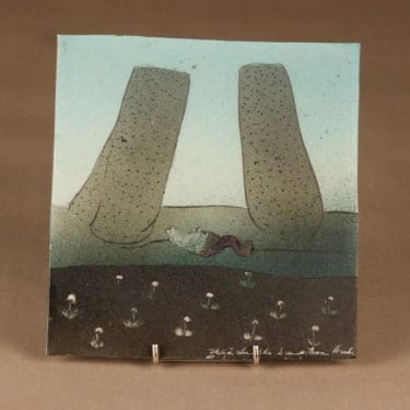 Arabia   seinälaatta, uniikki, suunnittelija Heljä Liukko-Sundström, uniikki, signeerattu