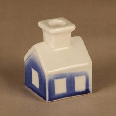 Arabia Kynttilätalo kynttilänjalka, sininen, suunnittelija Heljä Liukko-Sundström,