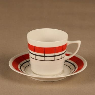 Arabia Verkko kahvikuppi, käsinmaalattu, suunnittelija Esteri Tomula, käsinmaalattu