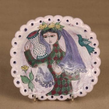 Arabia HLA taidekeramiikkalautanen, uniikki, suunnittelija Hilkka-Liisa Ahola, uniikki, käsinmuotoiltu, signeerattu