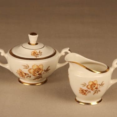 Arabia Myrna sokerikko ja kermakko, suunnittelija Olga Osol, kukka