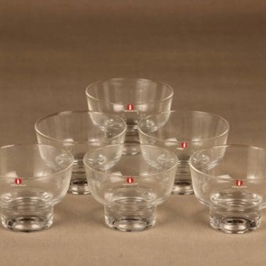 Iittala Future jälkiruokakulho, kirkas, 6 kpl, suunnittelija Tapio Wirkkala,