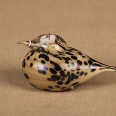 Nuutajärvi Pikku-Hippi lintu , signeerattu, suunnittelija Oiva Toikka, signeerattu, signeerattu