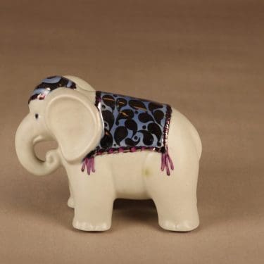 Arabia norsu-figuuri, käsinmaalattu, suunnittelija Inkeri Seppälä, käsinmaalattu, signeerattu