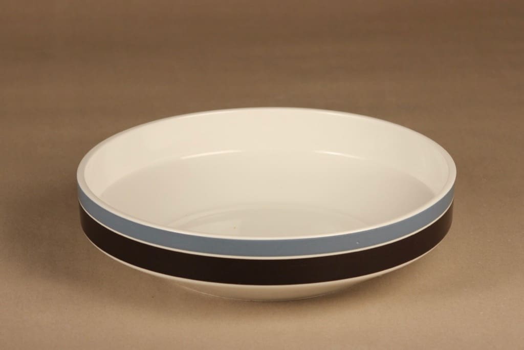 Arabia Raide kulho, raitakoriste, suunnittelija Raija Uosikkinen, raitakoriste