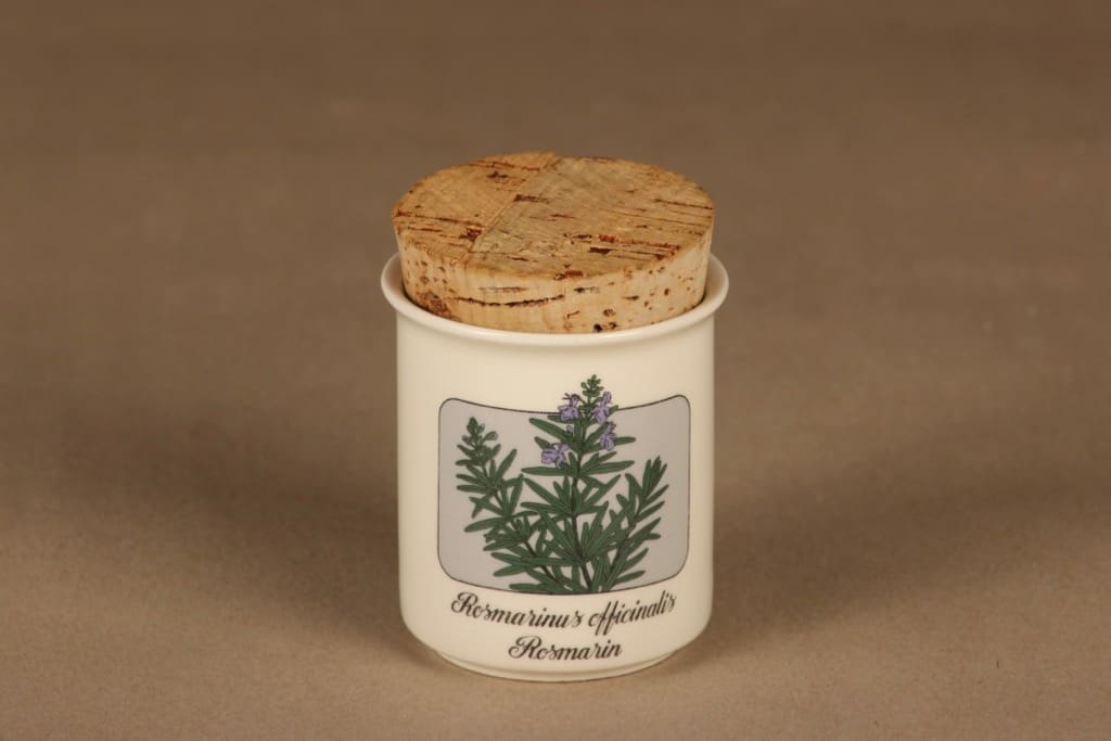Arabia Rosmarin maustepurkki,, suunnittelija Veikko Roininen, , serikuva, mauste