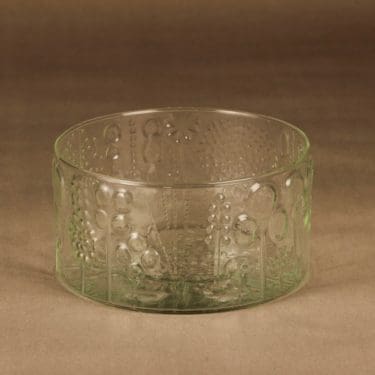 Nuutajärvi Flora kulho, vihertävä, suunnittelija Oiva Toikka,