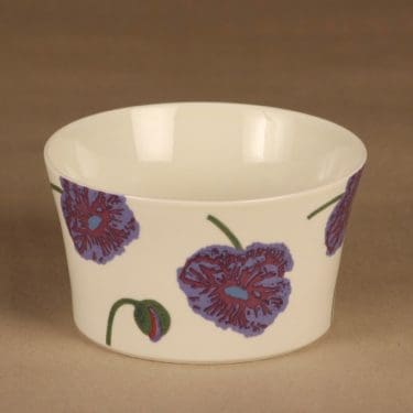 Arabia Illusia kulho, tumma lila, suunnittelija Fujiwo ishimoto, kukka