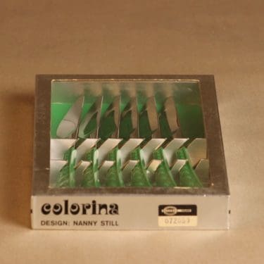 Hackman Colorina veitsi, vihreä, 6 kpl, suunnittelija Nanny Still, retro