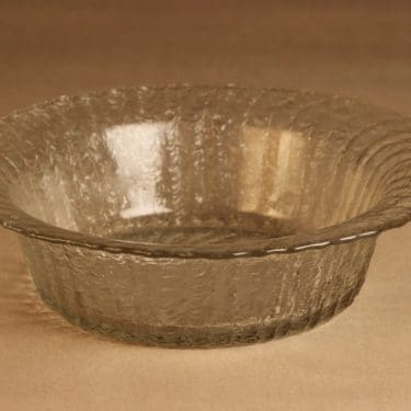 Riihimäen lasi Tupru kulho, kirkas, suunnittelija Nanny Still,