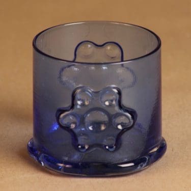 Riihimäen lasi Kasper juomalasi, sininen, suunnittelija Erkkitapio Siiroinen,