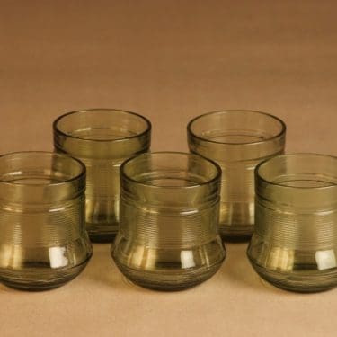 Karhula lasi, vihreä, 5 kpl, suunnittelija Väinö Paasonen,