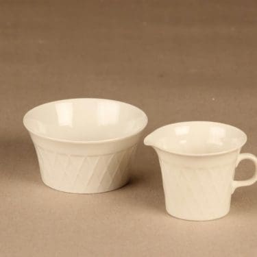 Arabia sokerikko ja kermakko, valkoinen, suunnittelija ,