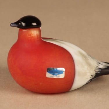 Nuutajärvi lintu , Punatulkku, suunnittelija Oiva Toikka, Punatulkku, signeerattu