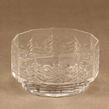 Iittala Kuusi jälkiruokakulho, kirkas, suunnittelija Jorma Vennola,