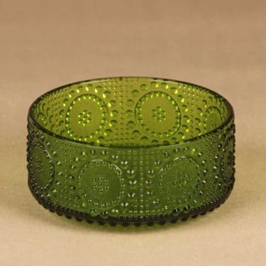 Riihimäen lasi Grapponia kulho, vihreä, suunnittelija Nanny Still,