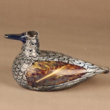 Nuutajärvi lintu , Sorsanaaras, suunnittelija Oiva Toikka, Sorsanaaras, signeerattu