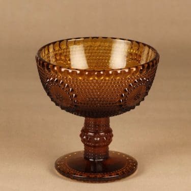 Riihimäen lasi Grapponia kulho, jalallinen, suunnittelija Nanny Still, jalallinen