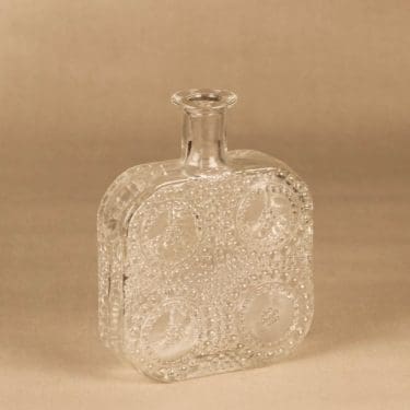 Riihimäen lasi Grapponia koristepullo, kirkas, suunnittelija Nanny Still,