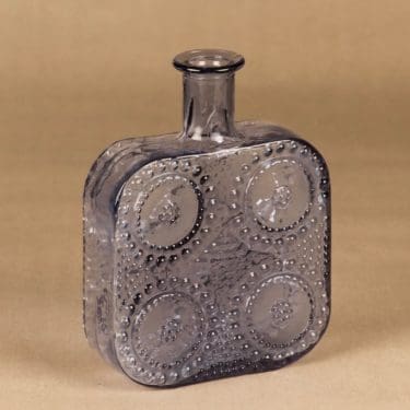 Riihimäen lasi Grapponia koristepullo, neodymi, suunnittelija Nanny Still,