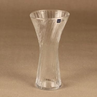 Nuutajärvi Vilja maljakko, kirkas, suunnittelija Oiva Toikka,