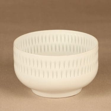 Arabia riisiposliinikulho, valkoinen, suunnittelija Richard Lindh,