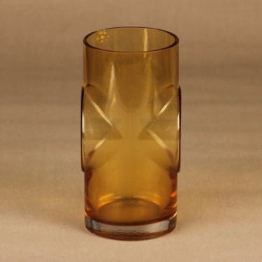 Riihimäen lasi Pablo maljakko, amber, suunnittelija Erkkitapio Siiroinen,