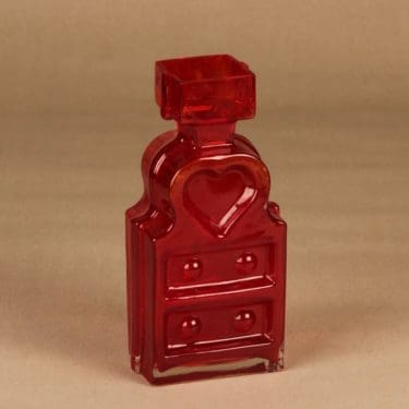 Riihimäen lasi Piironki maljakko, punainen, suunnittelija Helena Tynell,