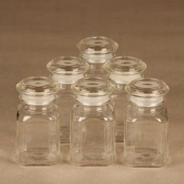Riihimäen lasi maustepurkki, kirkas, 6 kpl, suunnittelija ,