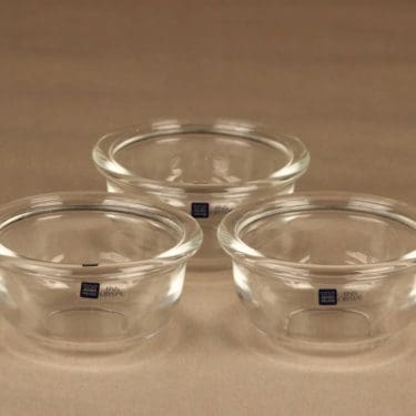 Iittala Luna dessert bowl clear 3 pcs designer Kaj Franck