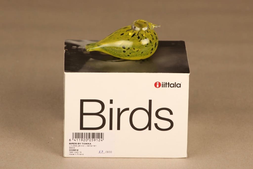 Nuutajärvi lintu , Lillukka SSKK, suunnittelija Oiva Toikka, Lillukka SSKK, signeerattu, numeroitu, tilaustyö kuva 6