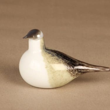 Nuutajärvi lintu , Västäräkki, suunnittelija Oiva Toikka, Västäräkki, signeerattu, tilaustyö