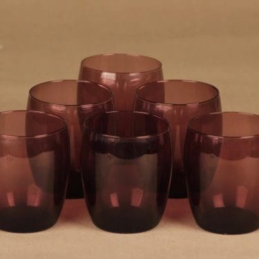 Iittala I-line juomalasi, violetti, 6 kpl, suunnittelija Timo Sarpaneva,
