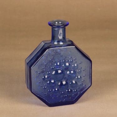 Riihimäen lasi Stella Polaris koristepullo, sininen, suunnittelija Nanny Still,