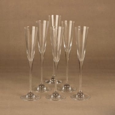 Nuutajärvi Aurora kuohuviinilasi 6 kpl suunnittelija Heikki Orvola