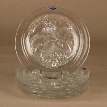 Nuutajärvi Pioni lautanen, 21.5 cm, 6 kpl, suunnittelija Oiva Toikka, 21.5 cm