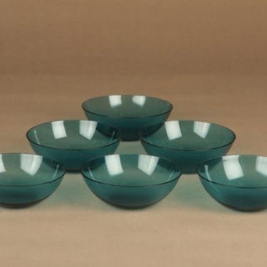 Nuutajärvi jälkiruokakulho, sininen, 6 kpl suunnittelija tuntematon,