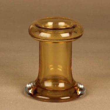 Riihimäen lasi Rulla maljakko, amber, suunnittelija Tamara Aladin,