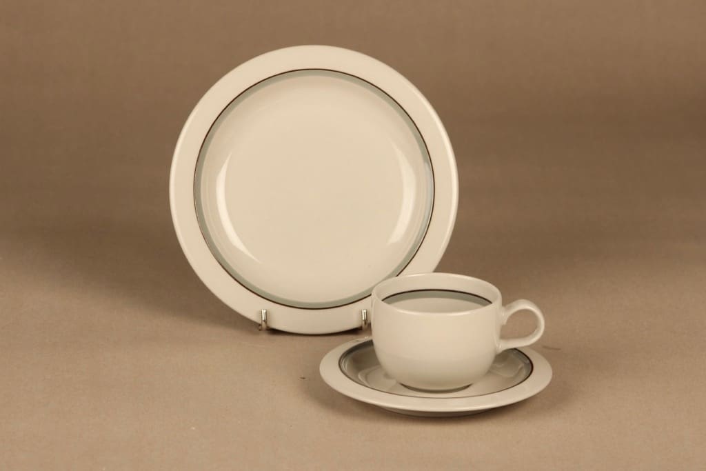 Arabia Airisto coffee cup and plates(2) designer Inkeri Leivo