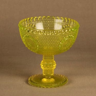 Riihimäen lasi Grapponia kulho, jalallinen, suunnittelija Nanny Still, jalallinen