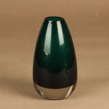 Riihimäen lasi 1361 maljakko, turkoosi, kirkas, suunnittelija Tamara Aladin, turkoosi, kirkas