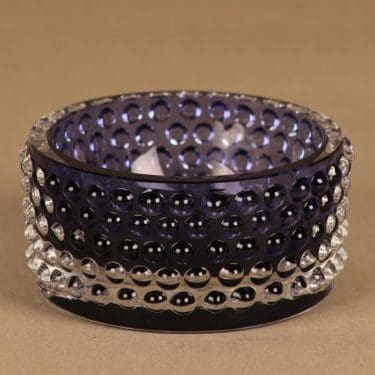 Nuutajärvi taidelasi, signeerattu, suunnittelija Saara Hopea, signeerattu, näppylä