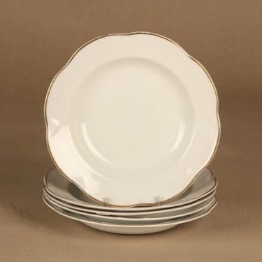 Arabia FQ lautanen, syvä, 5 kpl, suunnittelija , syvä, raitakoriste