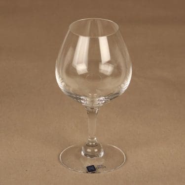 Nuutajärvi Aurora konjakkilasi, kirkas, suunnittelija Heikki Orvola,