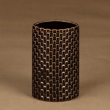 Arabia Harlekiini maljakko, vaaleanruskea, suunnittelija Kaarina Aho,