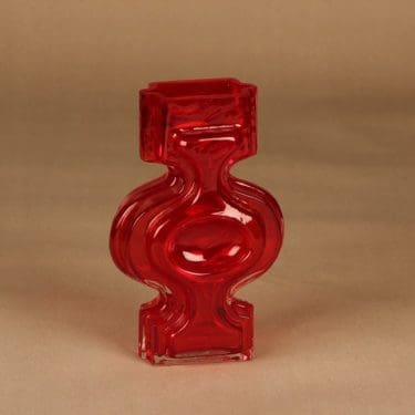 Riihimäen lasi Emma maljakko, punainen, suunnittelija Helena Tynell,