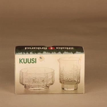Iittala Kuusi sokerikko ja kermakko, kirkas, suunnittelija Jorma Vennola,